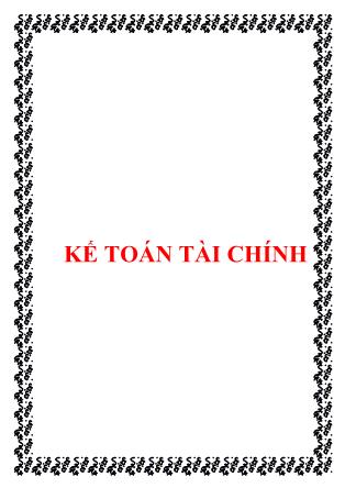 Giáo trình môn Kế toán tài chính