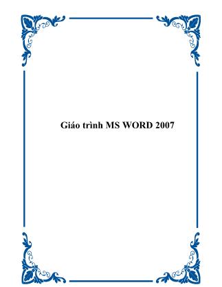 Giáo trình MS Word 2007