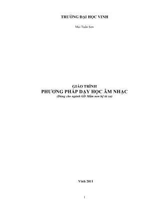 Giáo trình Phương pháp dạy học âm nhạc (Dùng cho ngành GD Mầm non hệ từ xa) (Phần 1)