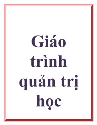 Giáo trình Quản trị học