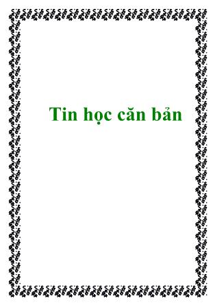 Giáo trình Tin học căn bản