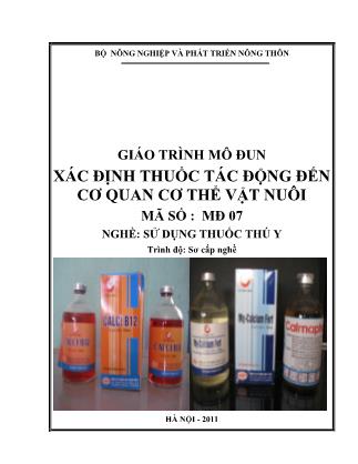 Giáo trình Xác định thuốc tác động đến cơ quan cơ thể vật nuôi