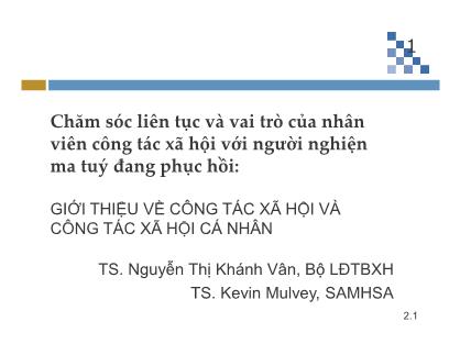 Giới thiệu về công tác xã hội và công tác xã hội cá nhân - Nguyễn Thị Khánh Vân