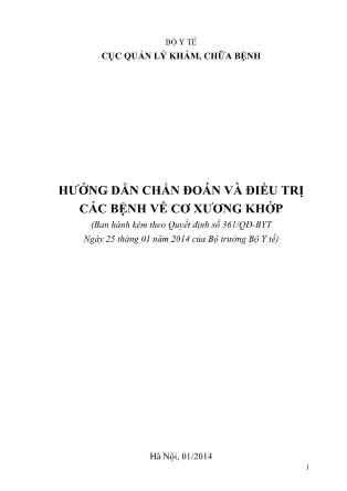 Hướng dẫn chẩn đoán và điều trị các bệnh về cơ xương khớp