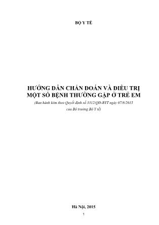 Huớng dẫn chẩn đoán và điều trị một số bệnh thuờng gặp ở trẻ em