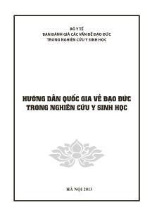 Hướng dẫn quốc gia về đạo đức trong nghiên cứu y sinh học (Phần 1)