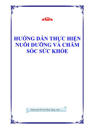 Hướng dẫn thực hiện nuôi dưỡng và chăm sóc sức khỏe