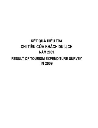 Kết quả điều tra chi tiêu của khách du lịch năm 2009