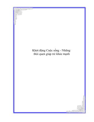 Khởi động Cuộc sống - Những thói quen giúp trẻ khỏe mạnh