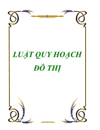 Luật quy hoạch đô thị