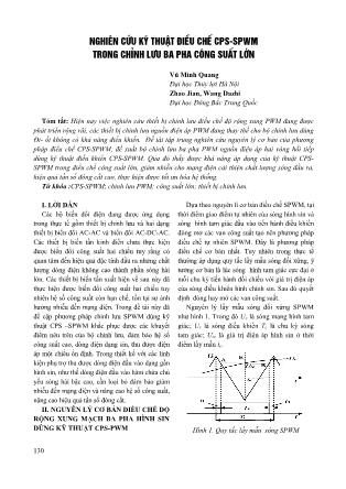 Nghiên cứu kỹ thuật điều chế CPS-SPWM trong chỉnh lưu ba pha công suất lớn