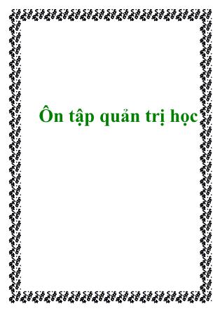 Ôn tập Quản trị học