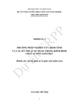 Phương pháp nghiên cứu định tính và các kỹ thuật sử dụng trong kiểm định chất lượng giáo dục