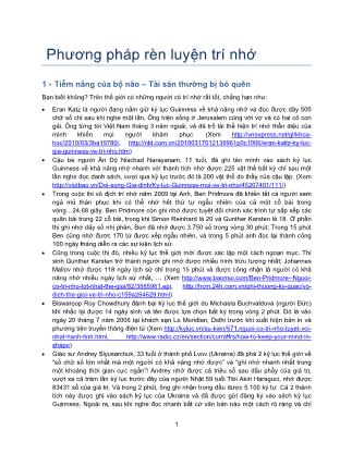 Phương pháp rèn luyện trí nhớ