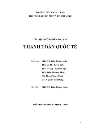 Tài liệu hướng dẫn học tập Thanh toán quốc tế - Trần Hoàng Ngân