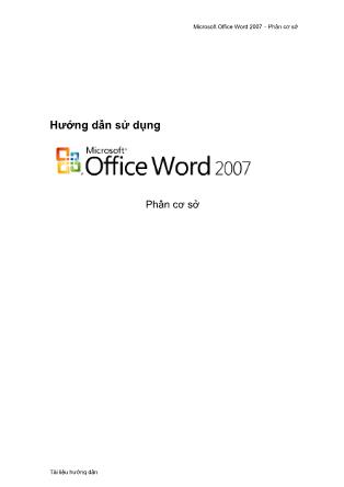 Tài liệu hướng dẫn sử dụng Microsoft Office Word 2007