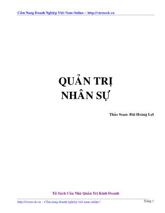 Tài liệu Quản trị nhân sự - Bùi Hoàng Lợi