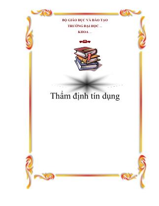 Tài liệu Thẩm định tín dụng