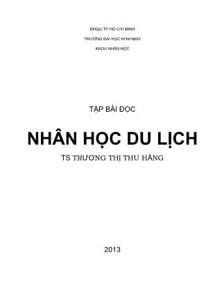 Tập bài đọc Nhân học du lịch - Trương Thị Thu Hằng (Phần 1)