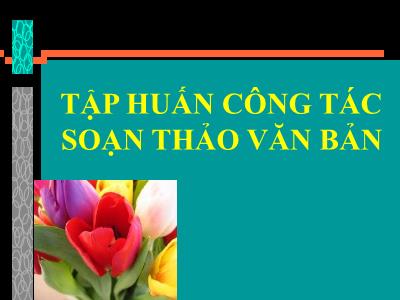 Tập huấn công tác soạn thảo văn bản