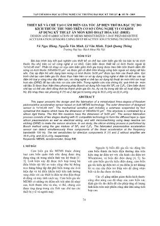 Thiết kế và chế tạo cảm biến gia tốc áp điện trở ba bậc tự do kích thước thu nhỏ trên cơ sở công nghệ vi cơ khối áp dụng kỹ thuật ăn mòn khô hoạt hóa sâu (DRIE)