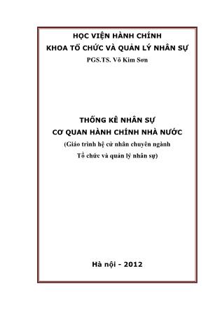 Thống kê nhân sự cơ quan hành chính nhà nước - Võ Kim Sơn (Phần 1)