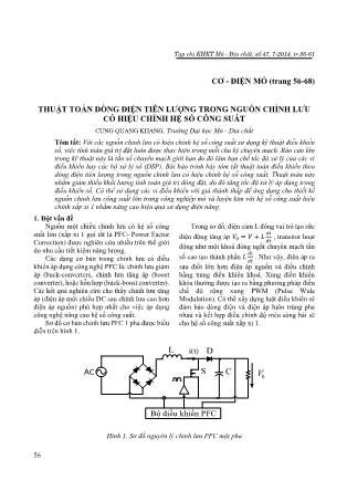 Thuật toán dòng điện tiên lượng trong nguồn chỉnh lưu có hiệu chỉnh hệ số công suất