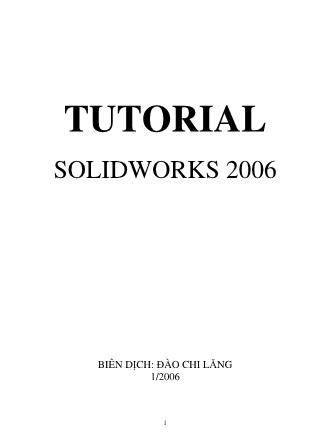 Tutorial Solidworks 2006 - Đào chi lăng