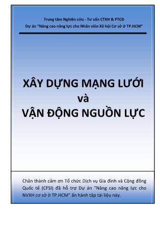 Xây dựng mạng lưới và vận động nguồn lực