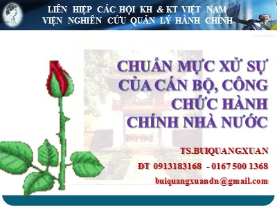 Bài giảng Chuẩn mực xử sự của cán bộ, công chức hành chính nhà nước