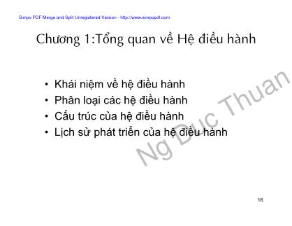 Bài giảng Hệ điều hành - Nguyễn Đức Thuần