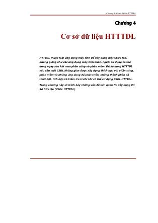 Bài giảng Hệ thống thông tin địa lý (GIS) - Chương 4: Cơ sở dữ liệu hệ thống thông tin địa lý