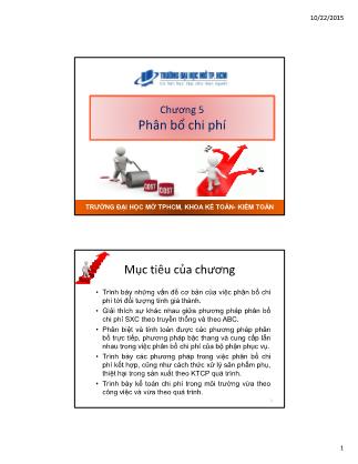 Bài giảng Kế toán chi phí - Chương 5: Phân bổ chi phí