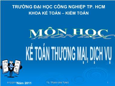 Bài giảng Kế toán thương mại, dịch vụ - Chương 8: Kế toán doanh thu, chi phí, kết quả kinh doanh