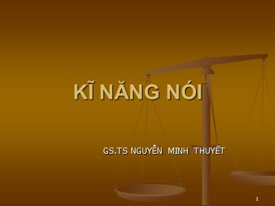 Bài giảng Kĩ năng nói