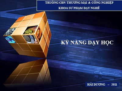 Bài giảng Kỹ năng dạy học