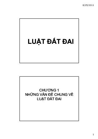 Bài giảng Luật đất đai