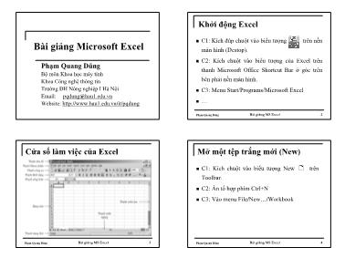 Bài giảng Microsoft Excel - Phạm Qunag Dũng