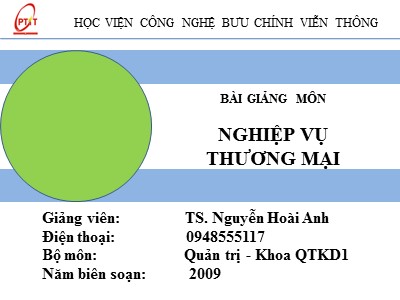 Bài giảng Nghiệp vụ thương mại - Chương 5: Dự trữ hàng hoá ở doanh nghiệp thương mại