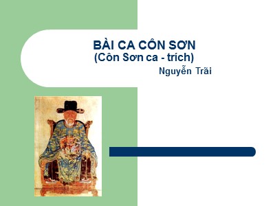 Bài giảng Ngữ văn Lớp 7 - Bài ca Côn Sơn (Côn Sơn ca - trích)