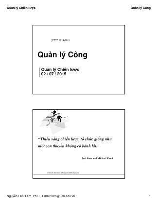 Bài giảng Quản lý công - Quản lý chiến lược