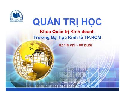 Bài giảng Quản trị học - Trần Đăng Khoa