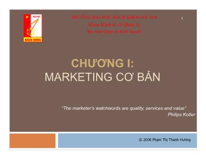 Bài giảng Quản trị kinh doanh - Chương I: Marketing cơ bản