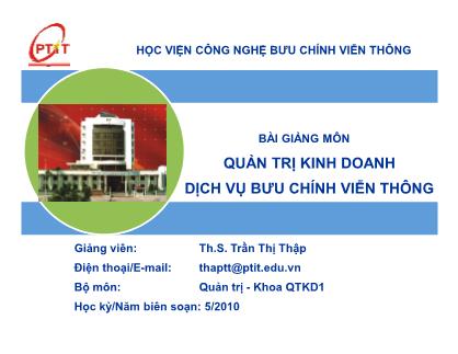 Bài giảng Quản trị kinh doanh và dịch vụ bưu chính viễn thông