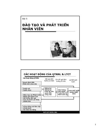 Bài giảng Quản trị nhân sự - Bài 5: Đào tạo và phát triển nhân viên