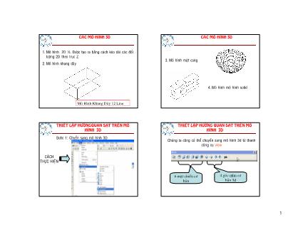 Bài giảng Thiết kế máy tính - Autocad 3D (phần 1)