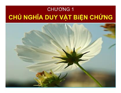 Bài giảng Triết học - Chủ nghĩa duy vật biện chứng