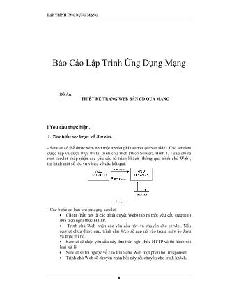 Báo cáo Lập trình ứng dụng mạng - Thiết kế trang web bán CD qua mạng