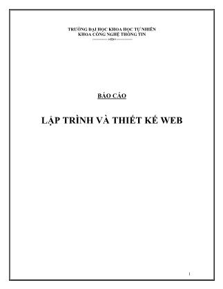 Báo cáo Lập trình và thiết kế Web