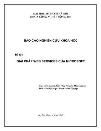 Báo cáo nghiên cứu khoa học Giải pháp Web Services của Microsoft